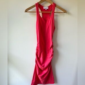 Michael Stars Pink Coral Ruched Stretch Cotton Tank Dress - Size XS